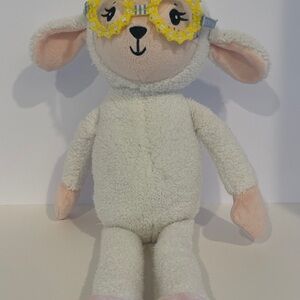 Matilda Jane White Lamb Plush with Yellow Glasses